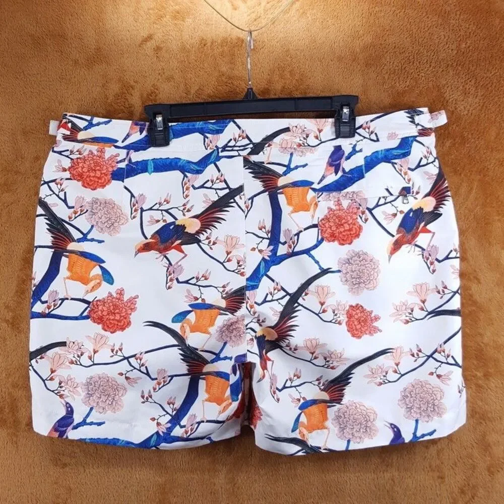 ORLEBAR BROWN Mens Swimwear Sz 40 White Floral Swim Shorts BULLDOG Fantasy $395
